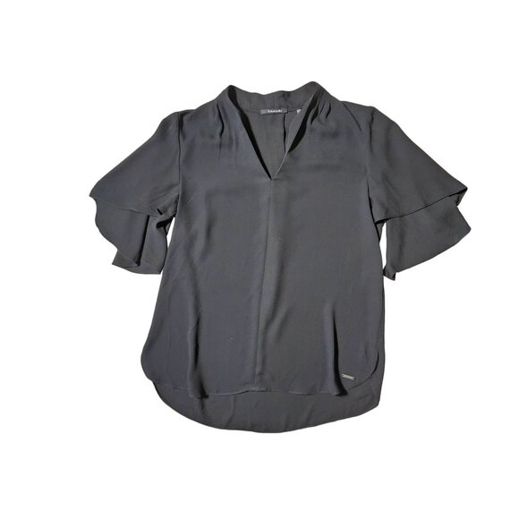 Tahari Tops - Tahari Women's Black V Neck Flutter Sleeves size Small
